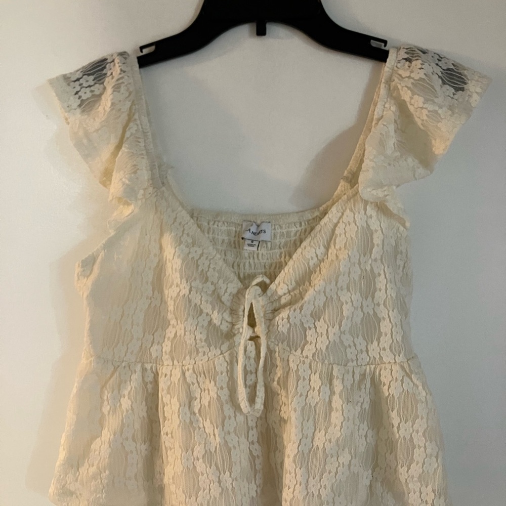 Women's Cream Lace Top